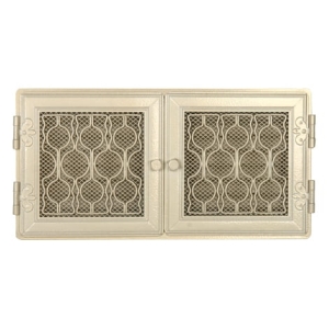 Kratka kominkowa stylowa 21x43 z żaluzją biały antyk