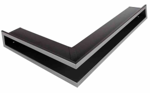 Kratka kominkowa OTWARTA narożna lewa 80x40x6cm grafit