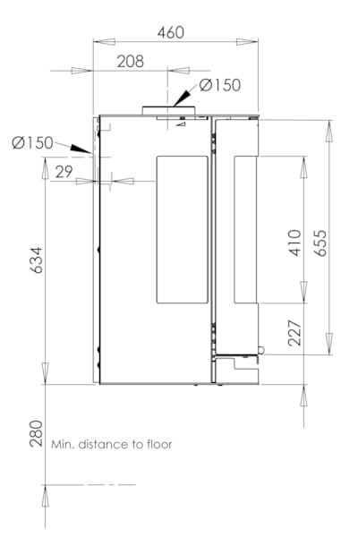 Piec Aduro 9-4 - piec wiszący www.bielsko-kominki.pl 6